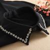 Vintage White Woman Fake Collar Black Crystal Lady Detachable Collar shirt Neckwear False Collar With Beads Clothing Accessories