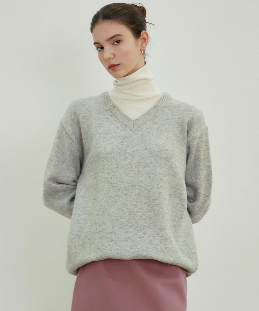 Nigaennikol [Essential] Classical Soft V Sweater_10 Color