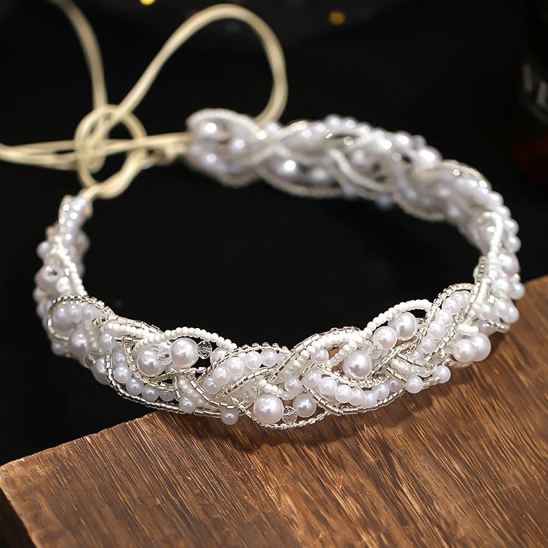 Tuanming Pearl Headband Hair Rope: Elegant Daily Hair Accessories for Weddings and Photoshoots
