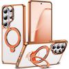 Anwendbar für Samsung S26Ultra Handyhülle 360 drehbarer magnetischer Schwenkhalter S25Ultra transparent plattiert s24