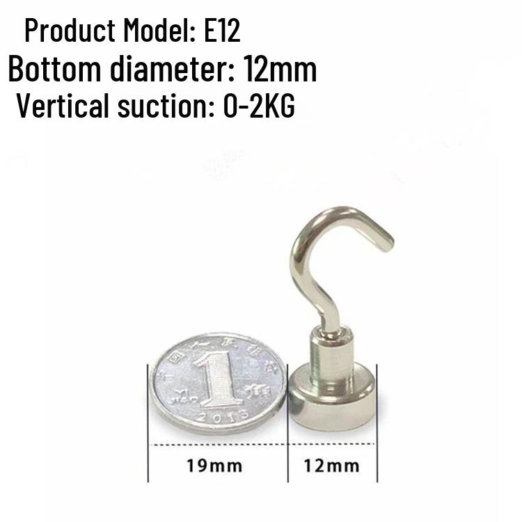 Neodymium Iron Boron Strong Round Magnet Hook - No-Drilling Magnetic Suction Cup