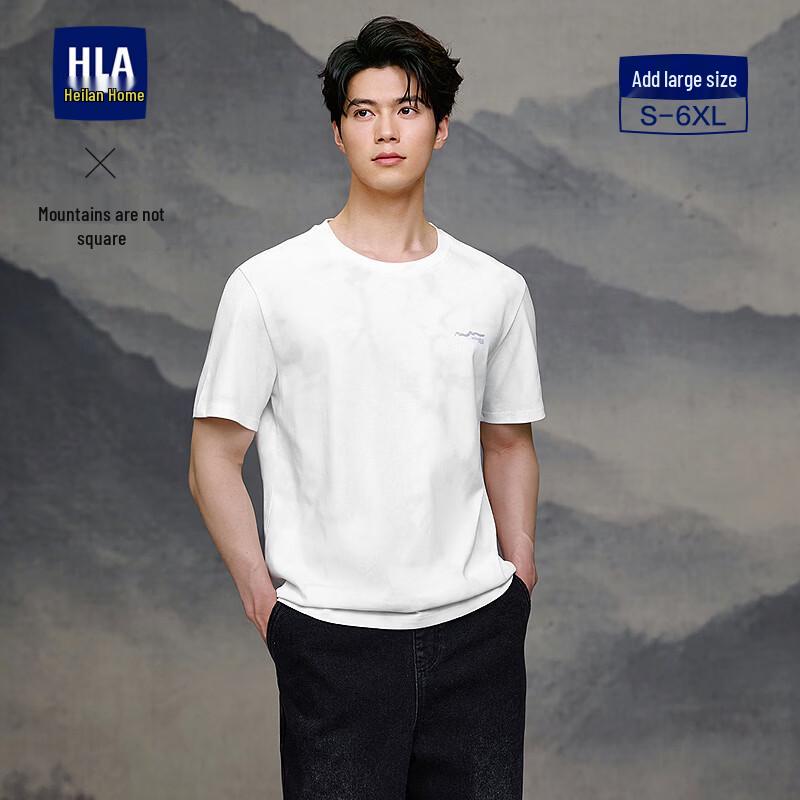 HLA Men s  Shān Bù Zài Gāo  Series Print Short Sleeve T-Shirt L