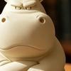 Hippo Figurine 3D Printed Cute Angry Hippopotamus Statue Collectible Animal Ornament for Home Office Desktop Car Decor