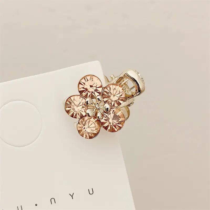 Crystal Flower Hair Claw Clip - Korean Style 2025