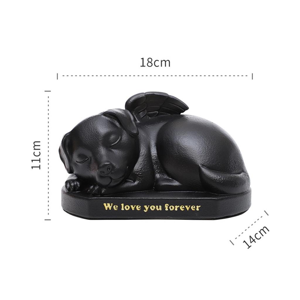 Pet Urns Cremation Memorial Urn Keeping Precious Resin Sleeping in Angel Wing Statue Memory for Indoor, Backyard, Living Room