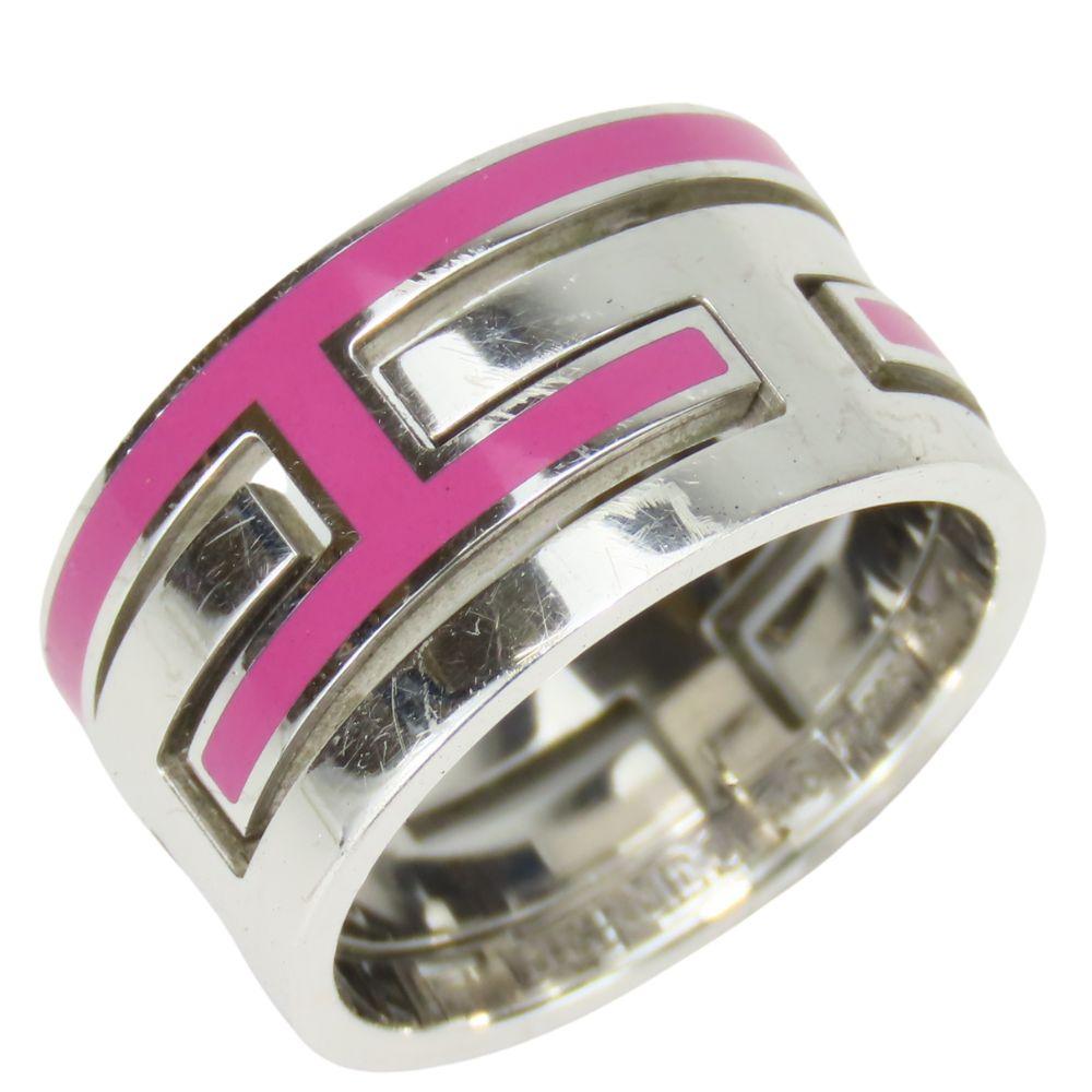 Used HERMES Ring Move Ash EU#51 51 Silver925 7.2g Silver Pink Accessories