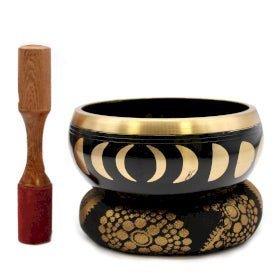 Singing Bowl Set Moon Phase Black 14cm