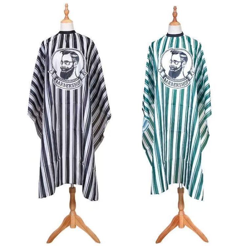 Professional Retro Stripes Hairdressing Bibs Comfortable Non-Stick Hair Baking Apron Breathable Hairdressing Supplies