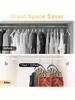 Clothes Hanger, Hanging Rack Space-Saving Curved Hanger For Yoga Pants And Leggings - Closet Organizer With 10 Clips
