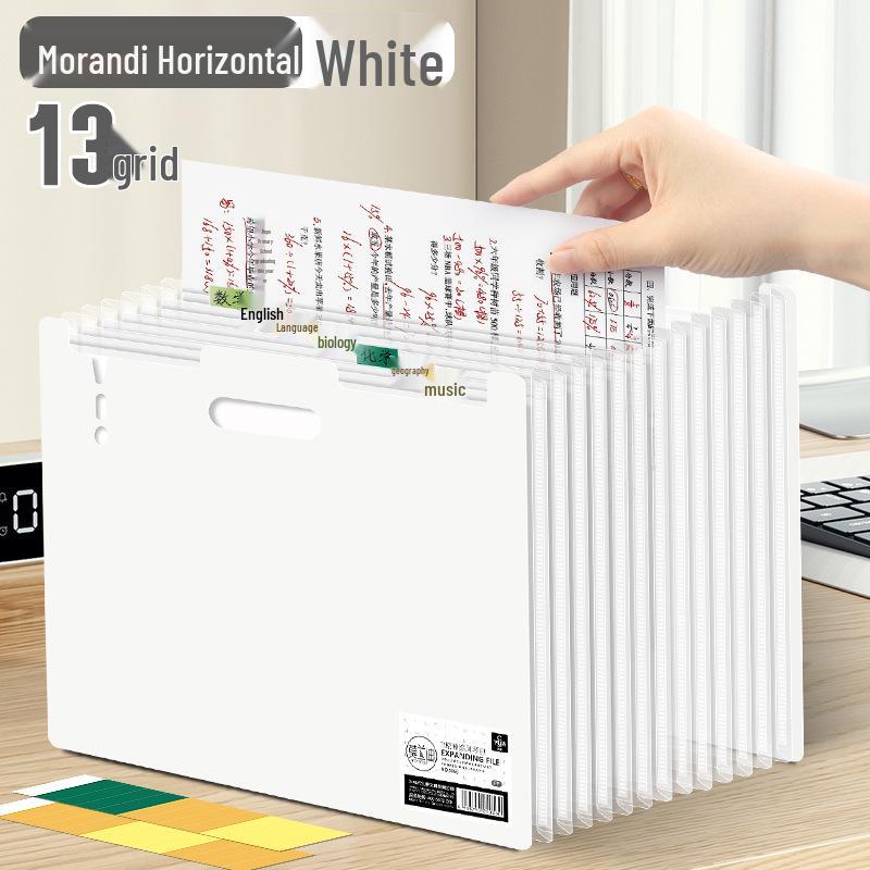 85056 Accordion Bag Folder - Large Capacity A4 Test Paper and Ticket Holder for High School Students