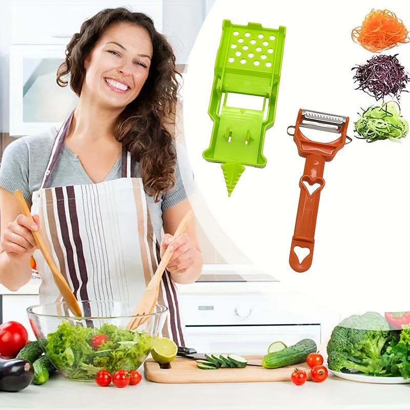 1pc Pelador Heavy Duty Manual Food Processor Peeler, Heavy Duty Plastic ,Sharp Blade, 2 in 1 Vegetable/Fruit Slicer and Peeler