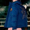 MLB Logo Bear Print High Neck Pullover Down Jacket Short Unisex Jacket Navy-Blue 3ADJB1126-46NYD