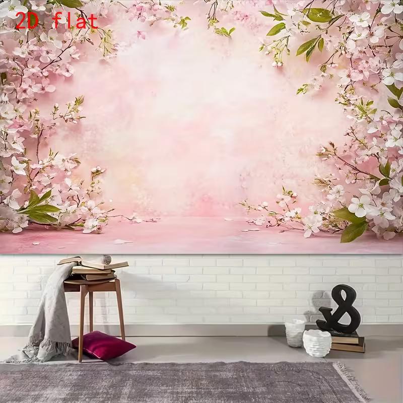 

2D Flat Printing Soft Pink Sakura Flower Backdrop for Wedding, Birthday & Photoshoot 47.2x31.5inch/120*80cm