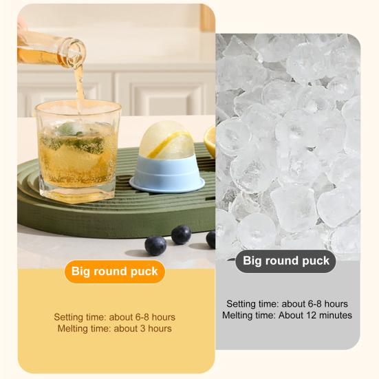 3Pcs Silicone Round Ice Cube Molds with Lids Easy Release Sphere Ice Maker for Whiskey Cocktails Bourbon Slow Melting Spherical Ice Makers for Drinks