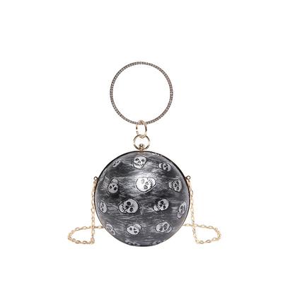 New Models Are Coming! Round Ball Handbag, Skull and Spider Elements, Personalized One-shoulder Messenger Women's Bag.