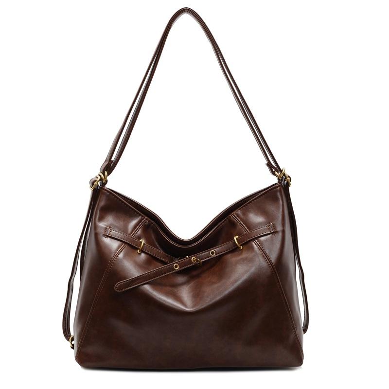 

Women s bag retro large capacity bag new backpack fashion commuter tote shoulder messenger bag коричневый