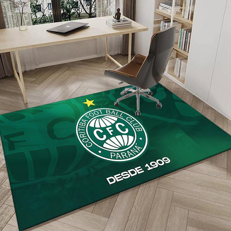 Green Football Club Emblem Printed Area Rug for Office, Chair Rug, Decorative Carpet Floor Mat, Large Size Fan gifts Christmas gifts