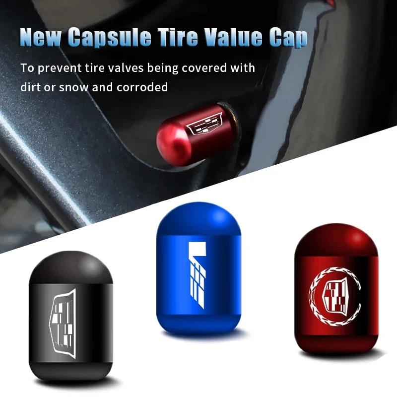 4pcs Car Wheel Tire Valve Stems Caps Accessories for Cadillac Escalade CTS CT5 XT5 XTS XLR BLS SLS STS ATS SRX Deville Tiburon zjvc48
