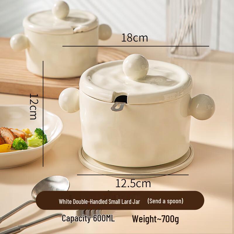 Ceramic Lard and Oil Storage Pot