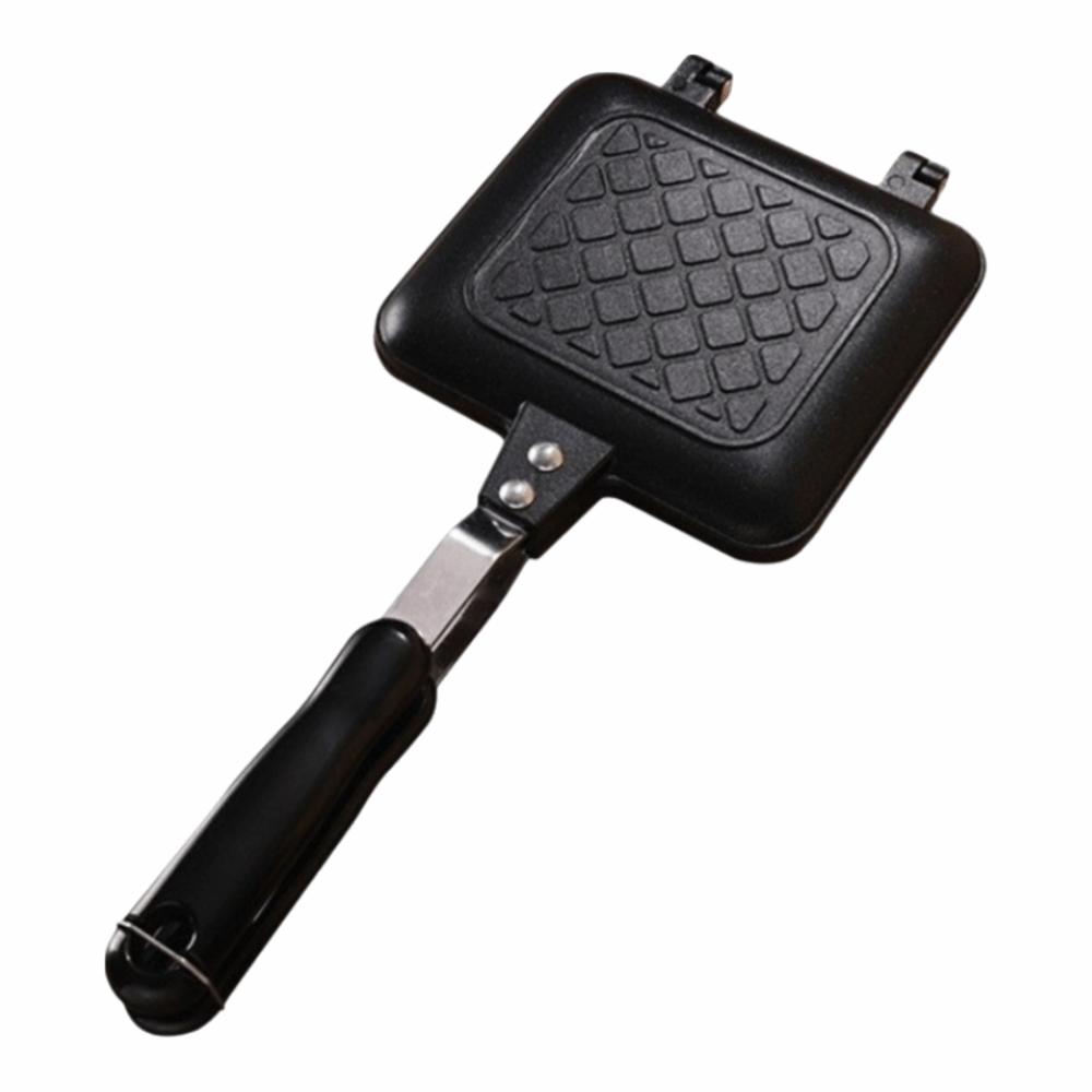 

Двусторонняя сковорода Жаростойкая сковорода-гриль с откидной крышкой Утолщенная сэндвичница Кемпинг на открытом воздухе Grid