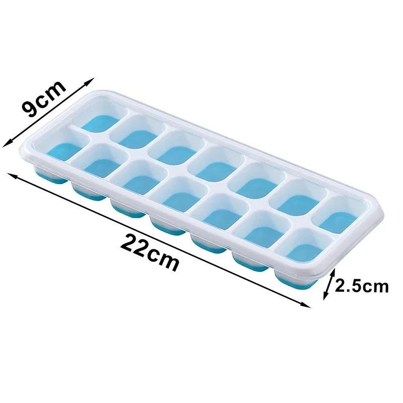 1 buc silicon pătrat 14 cuburi Ice Cube matrite DIY Ice Cube congelare instrument de congelare pentru cocktailuri DIY bucătărie tavă mucegai cu capac