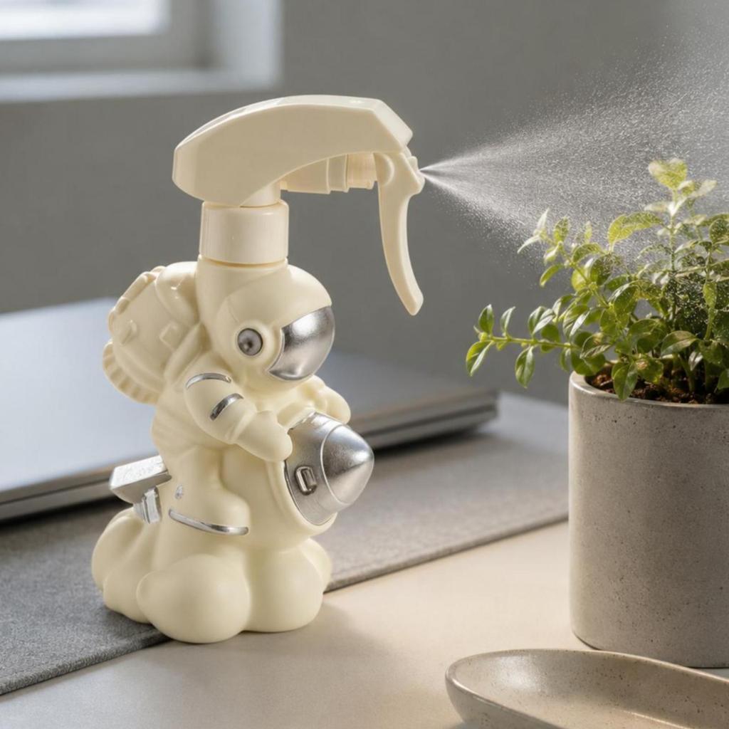 Astronaut Watering White Spray Bottle Silver Details 2in1 Can