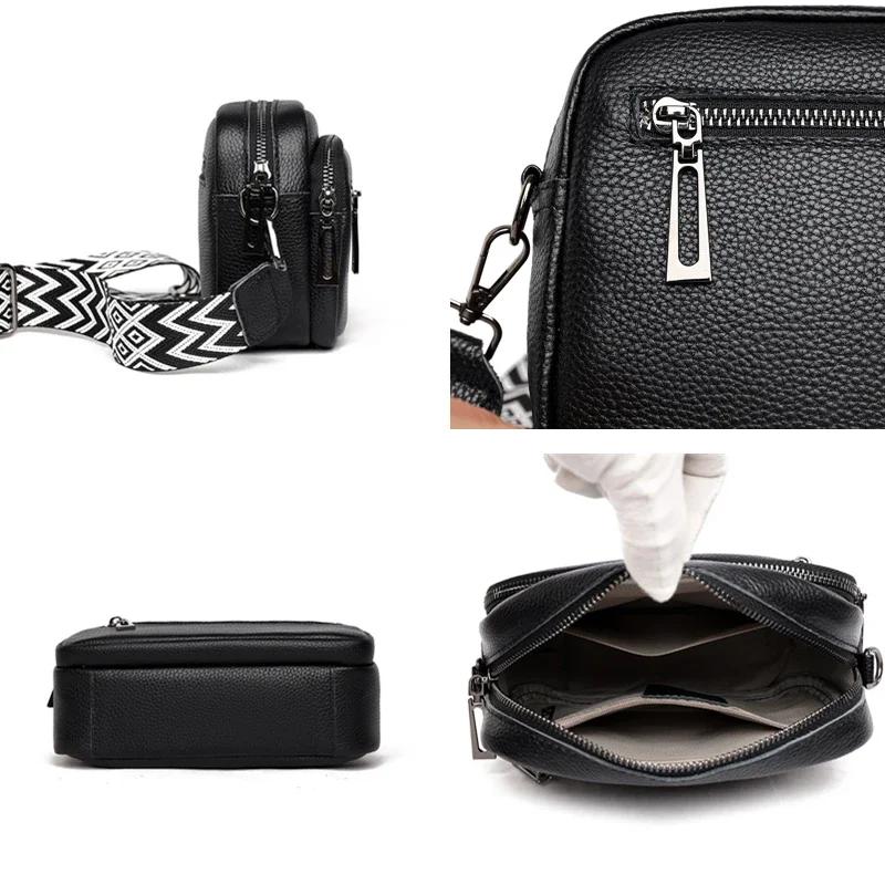 Geantă de damă din piele naturală, tip crossbody, cu capacitate mare, tip messenger din piele, luxoasă, la modă, de înaltă calitate