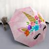 1 Stück Einhorn Blumig Rosa Hintergrund Regenschirm mit Kunststoffgriff, Geeignet für Alle Jahreszeiten Zuhause Reise Outdoor RegenschirmDD1499
