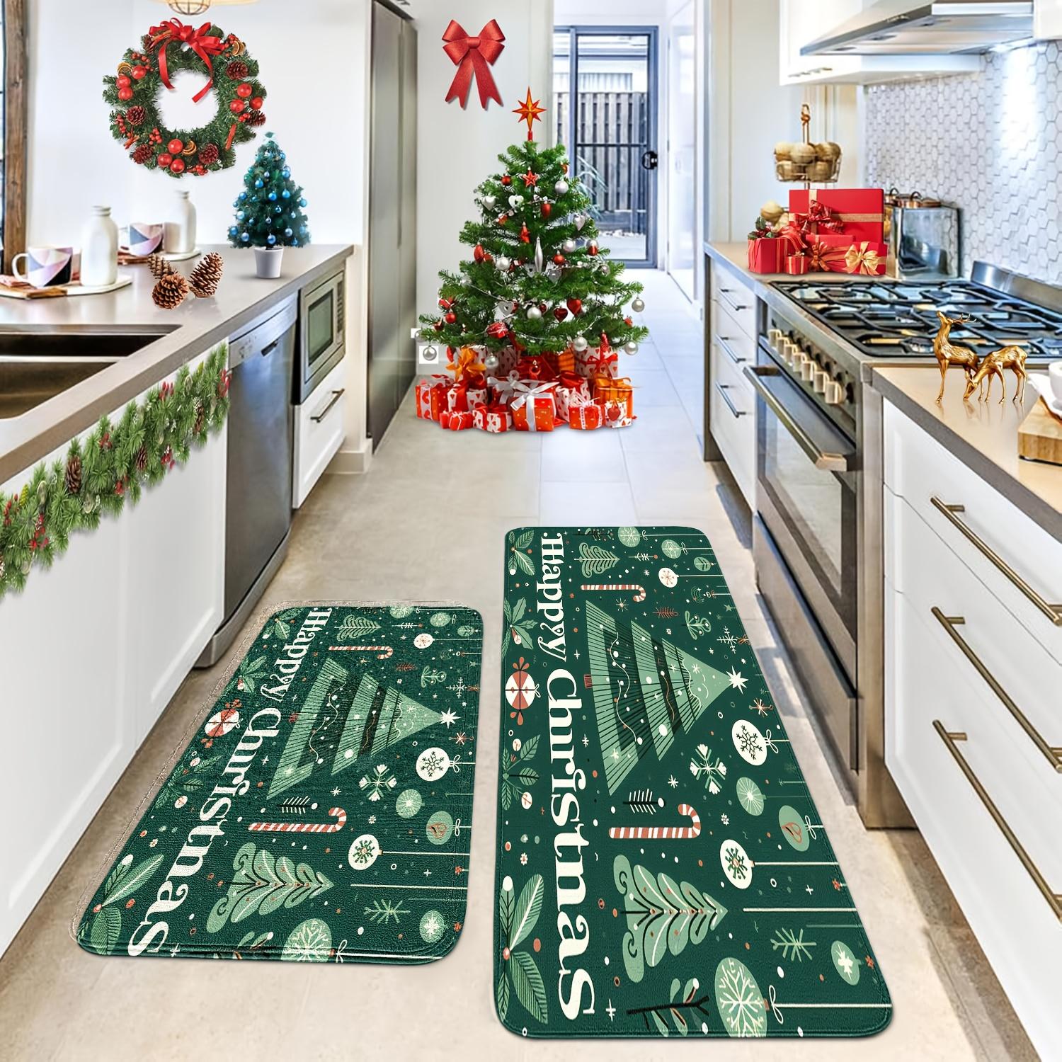 

1Pcs Anti Fatigue Kitchen Rugs White Print Waterproof Non-Slip Thick Cushioned Kitchen Mat Heavy Duty Comfort Standing Mat for Kitchen 40*60cm