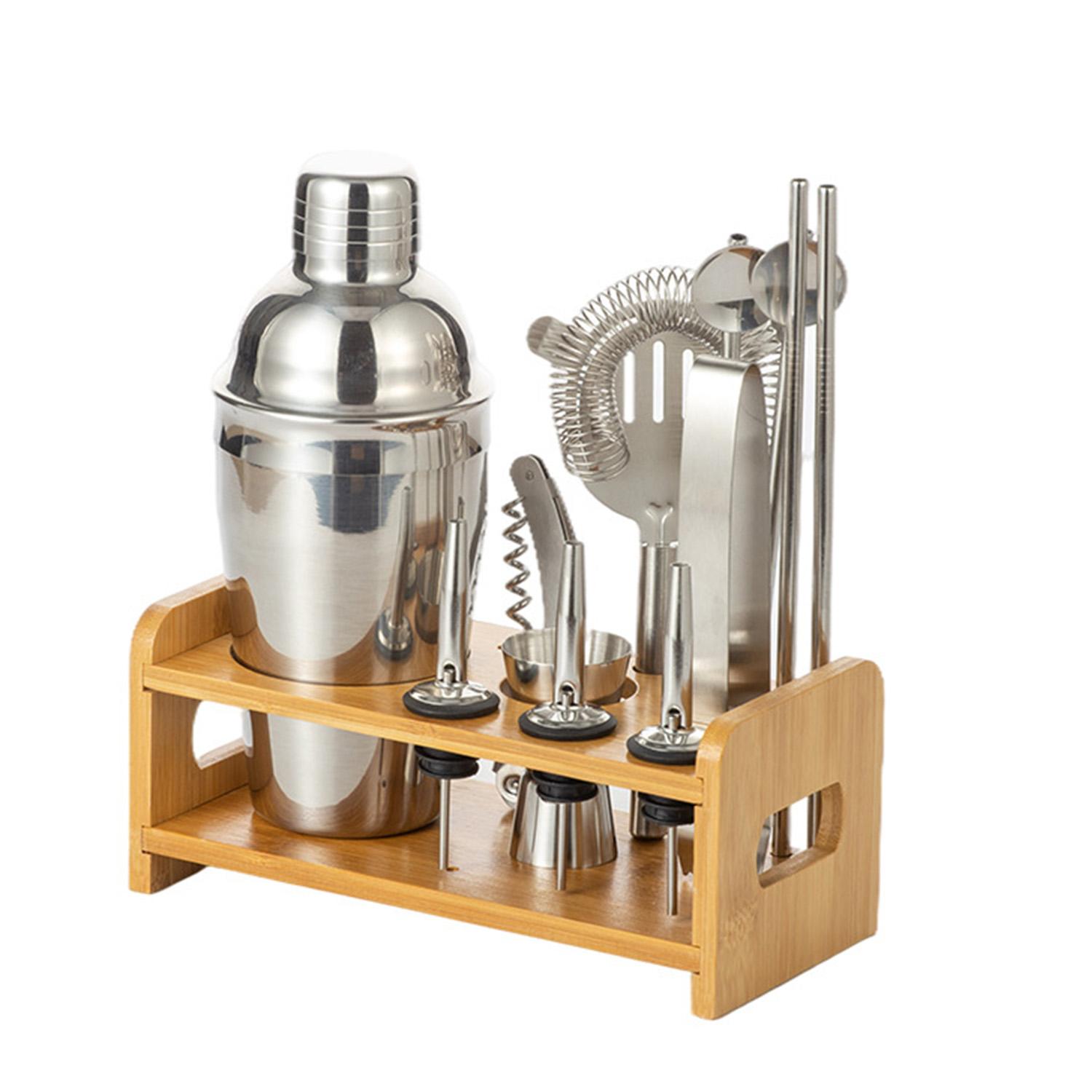 

Набор из 13 предметов из нержавеющей стали для приготовления коктейлей, набор барных инструментов для дома и вечеринок 350 ml серебряный