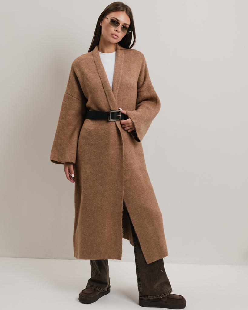 Кардиган длинный с поясом Avrile 91828 черный