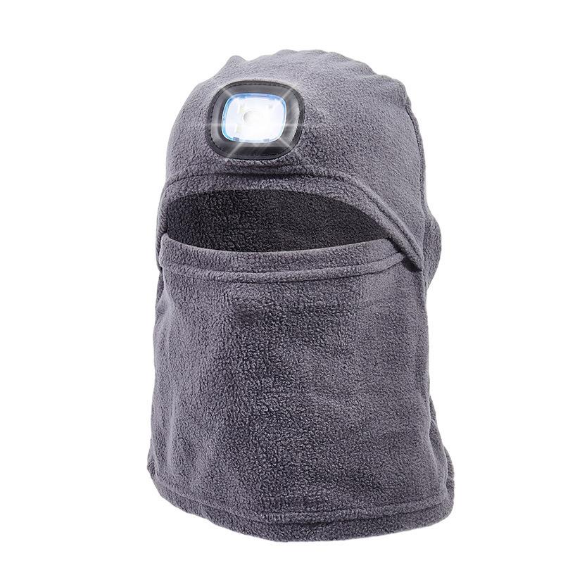 Thermal light lighting integrated LED cycling headgear mask outdoor cover night riding men windproof face protection skiing