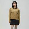 Color Block Collar Peach Cotton Jacket As1dz220