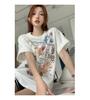 Retro Cartoon Animal Printed T-shirt for Women