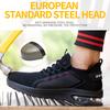 Fashion Black Summer Mesh Safety Shoes Air Cushion Breathable Lightweight Steel Toe Work Shoes Protection Work Safety Sneakers For Men