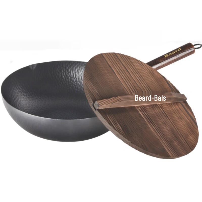 Bard s Hand-hammered Iron Wok with Wood Lid