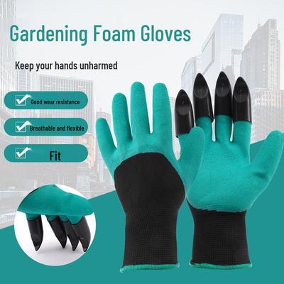 Verschleißfeste, rutschfeste, latexdipbeschichtete Gartenhandschuhe zum Pflanzen, Graben und Unkrautjäten