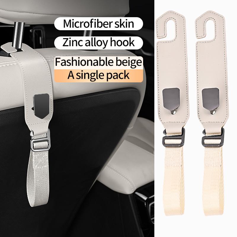Car Back Seat Hook Multi-function Rear Seat Headrest Hanging Hook Car Hook for Headrest Seat Back Storage Hook Luxurious Leather