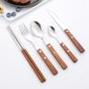 Rosewood Handle Stainless Steel Flatware Set