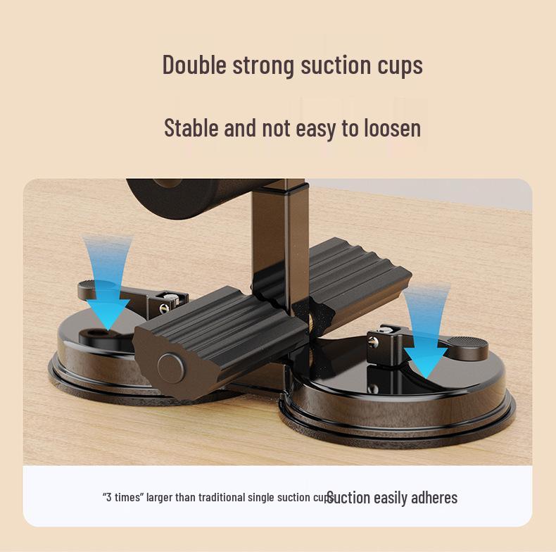 Dual Suction Cup Sit-Up Assistor with Pull Rope for Junior High Ab Workouts