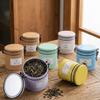Round Tea Tin Can Tinplate Candy Jar Multi-functional Metal Tea Can  Travel