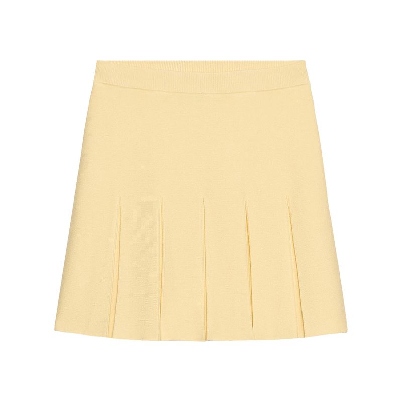 Zaprha 2025 Summer New Fashion Wide Pleat Simple and Versatile Casual Knitted Mini Skirt 5755040