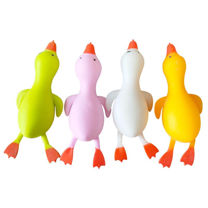1Pc Duck Shape Toy Bounce And Decompression Big White Goose Cartoon Shape Pressure Relief Duck Lala Duck