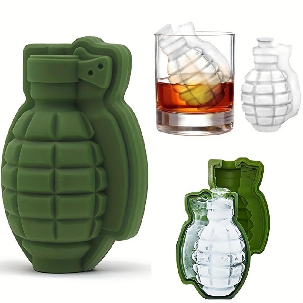 1 Silicone Grenade-Shaped Ice Mold, DIY Ice Cube Mold for Home Parties and Bars