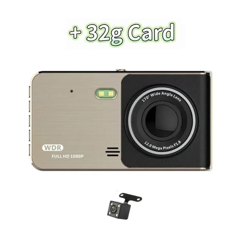 4-inch Dashcam, Dual-lens Touchscreen, 1080P HD Night Vision Car DVR