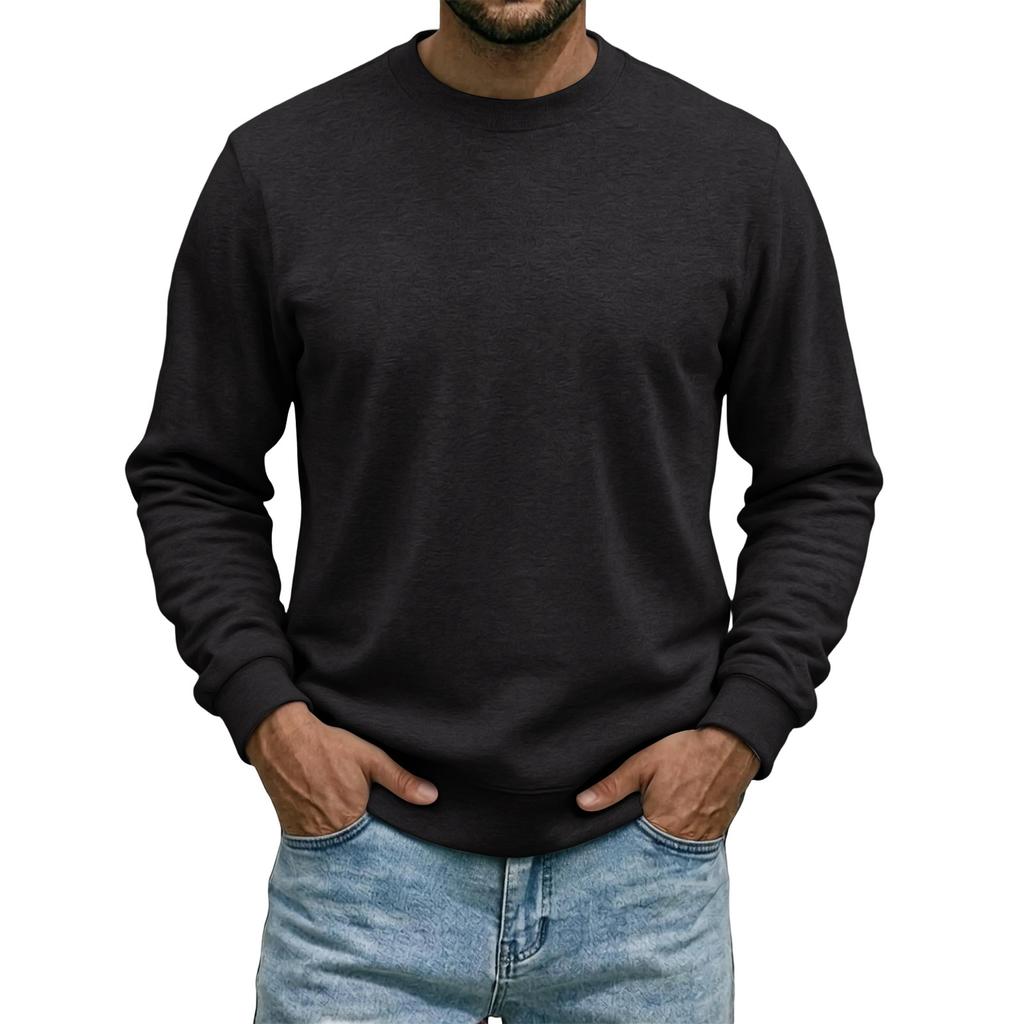 Men's Color Neck Sweatshirt Long Sleeve Casual Pullover