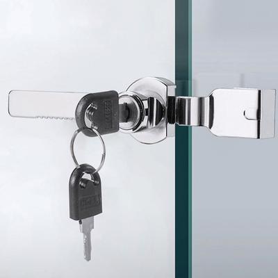 Sliding Glass Door Lock With Key Display Cabinet Locks Reptile 2mm-6mm Push-pull Window Showcase Display Case Hardware Lock