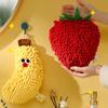Hand Towel for Kitchen and Bathroom Banana/Strawberry Shaped Hanging Washcloth Chenilles Cloths Soft Absorbent Towel