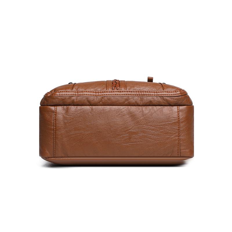 Multi-Pocket-Muttertasche mittleren Alters Große Kapazität Mehrschichtige Umhängetasche aus weichem Leder für Damen