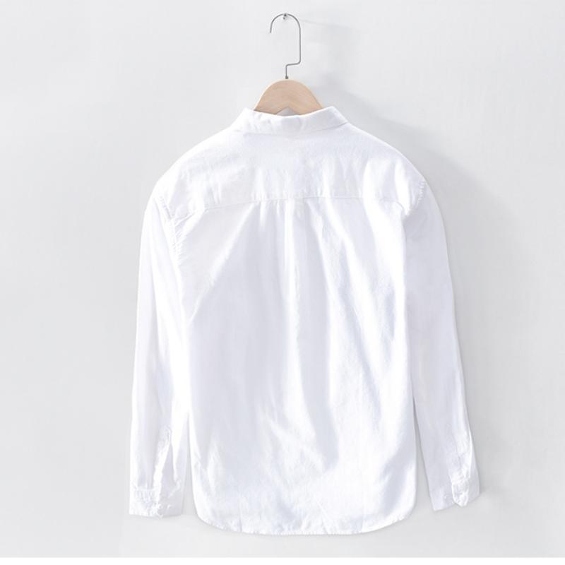 Man Summer Thin Linen Shirt Chic Long Sleeve Top Youthful Japanese Style Cotton Linen Cardigan Shirt